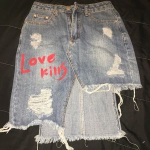 Designed custom graffiti skirt🎸